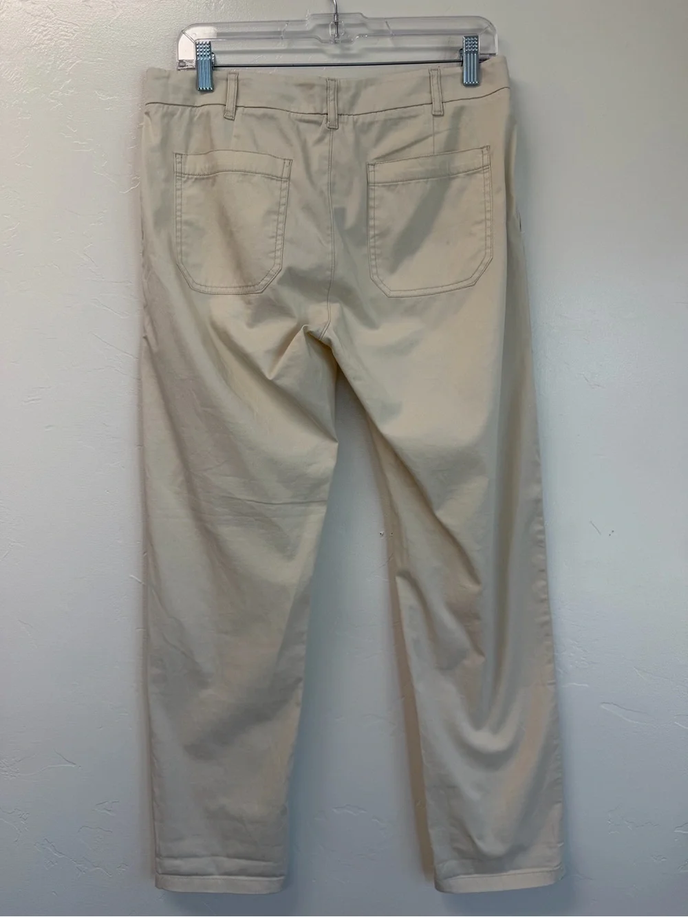 NWT Slim Boyfriend Chino Lightweight Patch-Pocket Cream Casual Pants Size 28